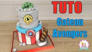 ★• GATEAU CAKE DESIGN AVENGERS  TUTORIEL DECORATION PATE A SUCRE  HOW TO MAKE AVENGERS CAKE •★ [upl. by Iila]