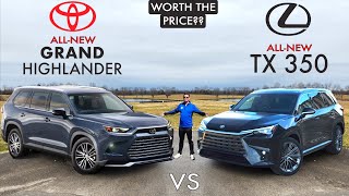 WORTH IT  2024 Lexus TX vs 2024 Toyota Grand Highlander Comparison [upl. by Woolley641]