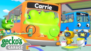 Gecko Paints the Bus  Geckos Garage  Trucks For Children  Cartoons For Kids [upl. by Ferrel951]