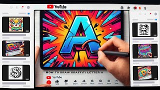 How to Draw Graffiti Letter A for Beginners Step by Step [upl. by Mackenie]