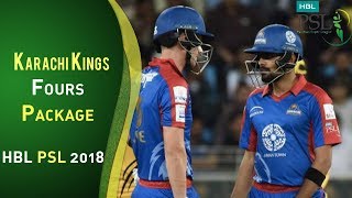 Karachi Kings Fours  Karachi Kings Vs Peshawar Zalmi  Match 7  25 February  HBL PSL 2018  PSL [upl. by Cirri742]