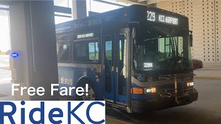 Riding RideKC’s 229 Bus ft The New MCI Airport Terminal [upl. by Adnim984]