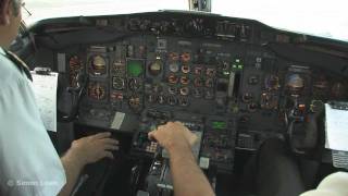 Cockpit video  Boeing 737200  takeoff from Merida Mexico [upl. by Lsiel]