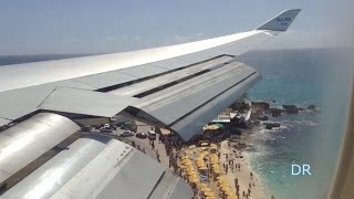 Hard Landing Boeing 747 at St Maarten [upl. by Oglesby]