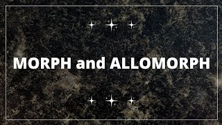 MORPH AND ALLOMORPH [upl. by Issor]