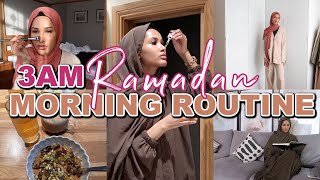 3AM RAMADAN MORNING ROUTINE 2024 suhoor meals skincare routine  very productive morning [upl. by Rangel]