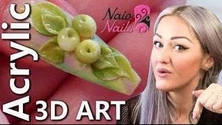 3D Acrylic Nail Art Apples  3D Fruit Acrylic Nails  Series of Detailed Video Tutorials [upl. by Nyleaj]