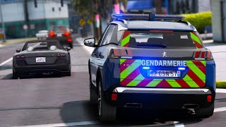 GTA 5 COURSE FOLLE AVEC LES GENDARMES DE LAUTOROUTE  LSPDFR 737 [upl. by Llorrac]