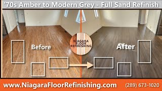 Sanding a FactoryFinished Oak and Staining it Dark Grey [upl. by Charita]