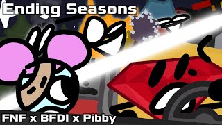 FNF x BFDI x PibbyBattle For Corrupted Island Concept  Vs Darkness  Ending Seasons Remastered [upl. by Amsirak]