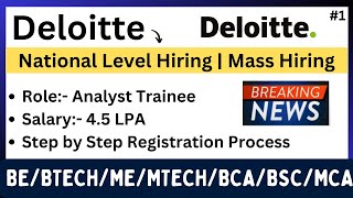 Deloitte National Level Hiring  Mass Hiring 2024  BEBTECHBCABSCMEMTECHMCA  PART1 [upl. by Krakow]