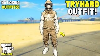 GTA 5 ONLINE EASY TAN JOGGERS RIPPED SHIRT GLITCH TRYHARD MODDED OUTFIT 152 NO TRANSFER GLITCH [upl. by Esorlatsyrc33]