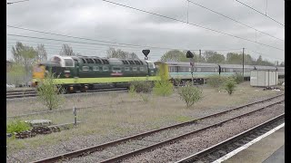 Deltic No D9000 Royal Scots Grey at Darlington with One Way Charter on 21st April 2023 [upl. by Rehtaeh]