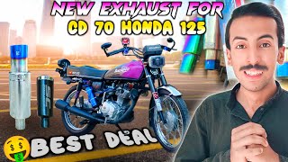 Sc Project Exhaust For CD 70 🤩 HKS For New Honda 125 🔥Best Deal For CD 70 LoverS ❤️ [upl. by Vera]