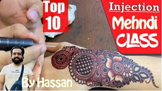 How to learn  injection mehndi  bail Style by Hassan 🍂🔥✨ hassanmehndiparlour mehndi henna [upl. by Oiralednac]