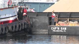 Tugboat and Sand Barge Operations in New Bedford [upl. by Green881]