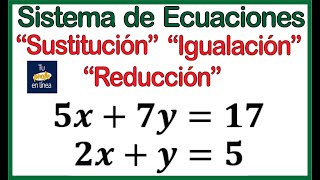 ✔SISTEMA DE ECUACIONES 05 Métodos Sustitución Igualación y Reducción 🔥 [upl. by Aloke]