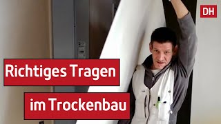 Transport von Rigipsplatten und Dämmung im Treppenhaus  DH – Trockenbau [upl. by Doreen]