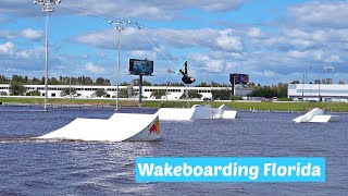 Wakeboarding at OWC  Famous WakePark Orlando Florida [upl. by Halilak]