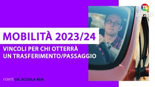 Mobilità docenti 202324 vincoli per chi otterrà un trasferimentopassaggio [upl. by Lynden]