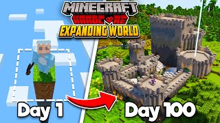 I Survived 100 Days in an EXPANDING WORLD in Minecraft [upl. by Rekcut]