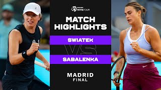 Iga Swiatek vs Aryna Sabalenka  2023 Madrid Final  WTA Match Highlights [upl. by Rafiq270]