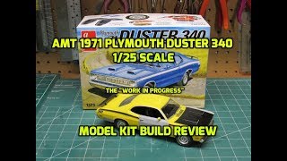 AMT 1971 Plymouth Duster 340 125 Scale Model Kit Build Review AMT1118 [upl. by Kienan322]