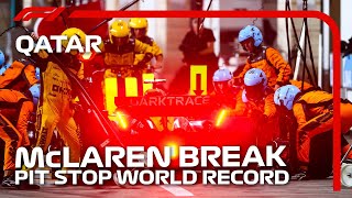 NEW PIT STOP WORLD RECORD McLaren Service Lando Norris in 180s  2023 Qatar Grand Prix  DHL [upl. by Cami32]