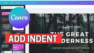 How to Add Indent in Canva 2024 [upl. by Seitz768]