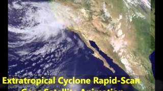 Extratropical Cyclone in the Eastern Pacific Ocean 1080pHD Rapid Scan Satellite Animation [upl. by Acinet]