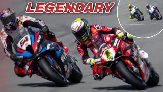 SENSATIONAL Toprak Razgatlioglu did Rossi Style to Overtake Alvaro Bautista in Catalunya wsbk [upl. by Ydualc891]