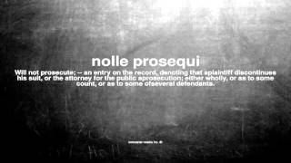 What does nolle prosequi mean [upl. by Drauode279]