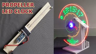 DIY Propeller LED Clock with Arduino  LED Clock POV Display [upl. by Ariad]