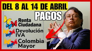 Del 8 Al 14 De Abril semana de pagos e informacion renta ciudadanadevolucion del iva colombia [upl. by Ferne]