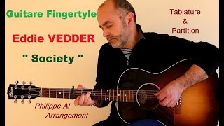 Eddie Vedder  Society  Fingerstyle Guitar [upl. by Countess166]