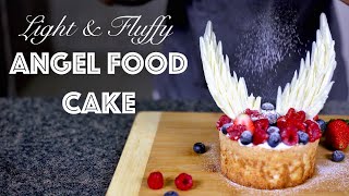 Perfect Angel Food Cake with Chocolate wings Angel Cake Recipe Light and Fluffy [upl. by Shepp]