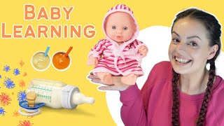 Learn To Talk Baby Learning Video  Learn First Words Play Pretend with Baby Doll Toddler Learning [upl. by Tyler]