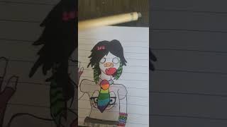 scene girl art art scene emo scenegirl drawing [upl. by Eerrehs]