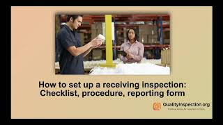 How To Set Up A Receiving Inspection [upl. by Alahc]