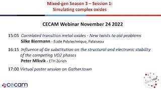 MixedGen Season 3 Session 1 Simulating complex oxides [upl. by Gleda]