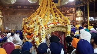 Sri Guru Granth Sahib Ji leaving for Parkash  Sachkhand Sri Harmandir Sahib 4K [upl. by Yenatirb156]