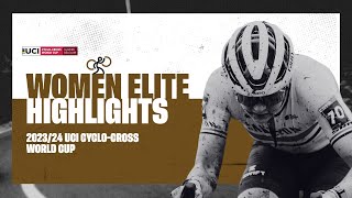 Gavere  Women Elite Highlights  202324 UCI Cyclocross World Cup [upl. by Eatnad]