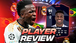 5⭐4⭐ 91 POTM VINICIUS SBC REVIEW LA LIGA PLAYER OF THE MONTH  FC 24 ULTIMATE TEAM [upl. by Nnairret]