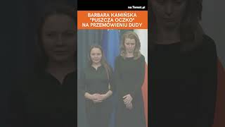 Kamińska puściła oczko w trakcie przemówienia Andrzeja Dudy shorts polityka [upl. by Nyar]