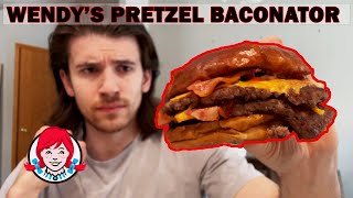 Wendys Pretzel Baconator Review [upl. by Loy902]