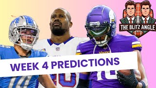 Week 4 NFL Predictions  Bills Chiefs Steelers and Vikings all 40 with Ravens Falling to 13 [upl. by Indira]