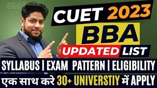 CUET 2023 BBA Course Updated List of University  Eligibility  Exam Pattern Complete Details [upl. by Gwendolin]