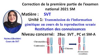 SVT Correction national 2021 SM Restitution des connaissances Concours de médecine [upl. by Angid227]