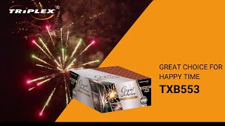 FAJERWERKI TXB553 100S 1 BATERIA GREAT CHOICE FOR HAPPY TIME F3 TRIPLEX FIREWORKS [upl. by Derk]