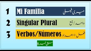 Learn Spanish in Urdu Lesson 8 familia singular plural Verbos Numeros [upl. by Aimaj906]